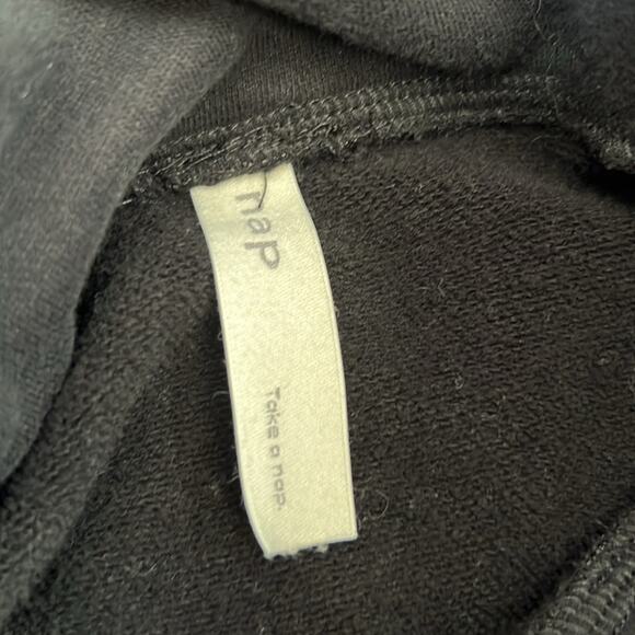 Nap women’s oversized boxy turtleneck, sweatshirt balloon sleeves, black - Picture 5 of 7